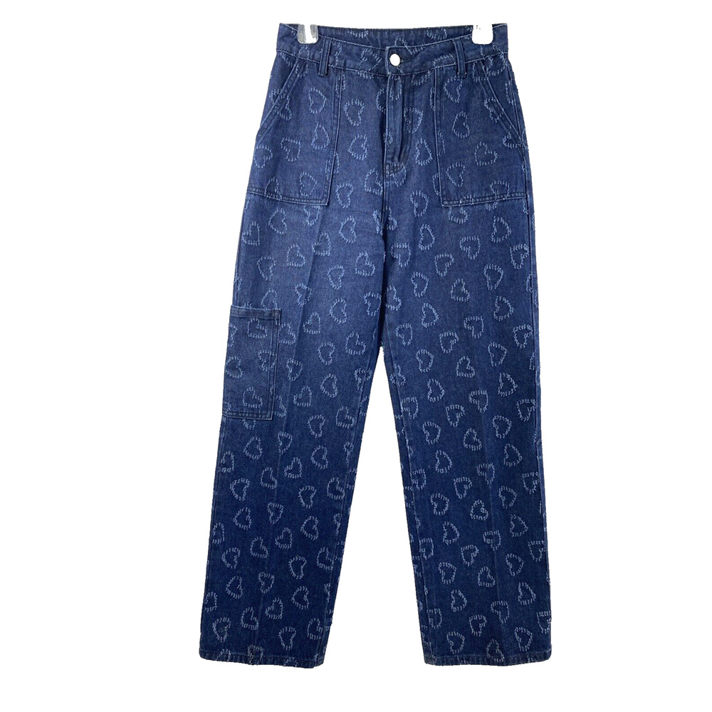 Cider Heart Jeans Womens‎ Size Medium High Rise Pockets Dark Wash Denim